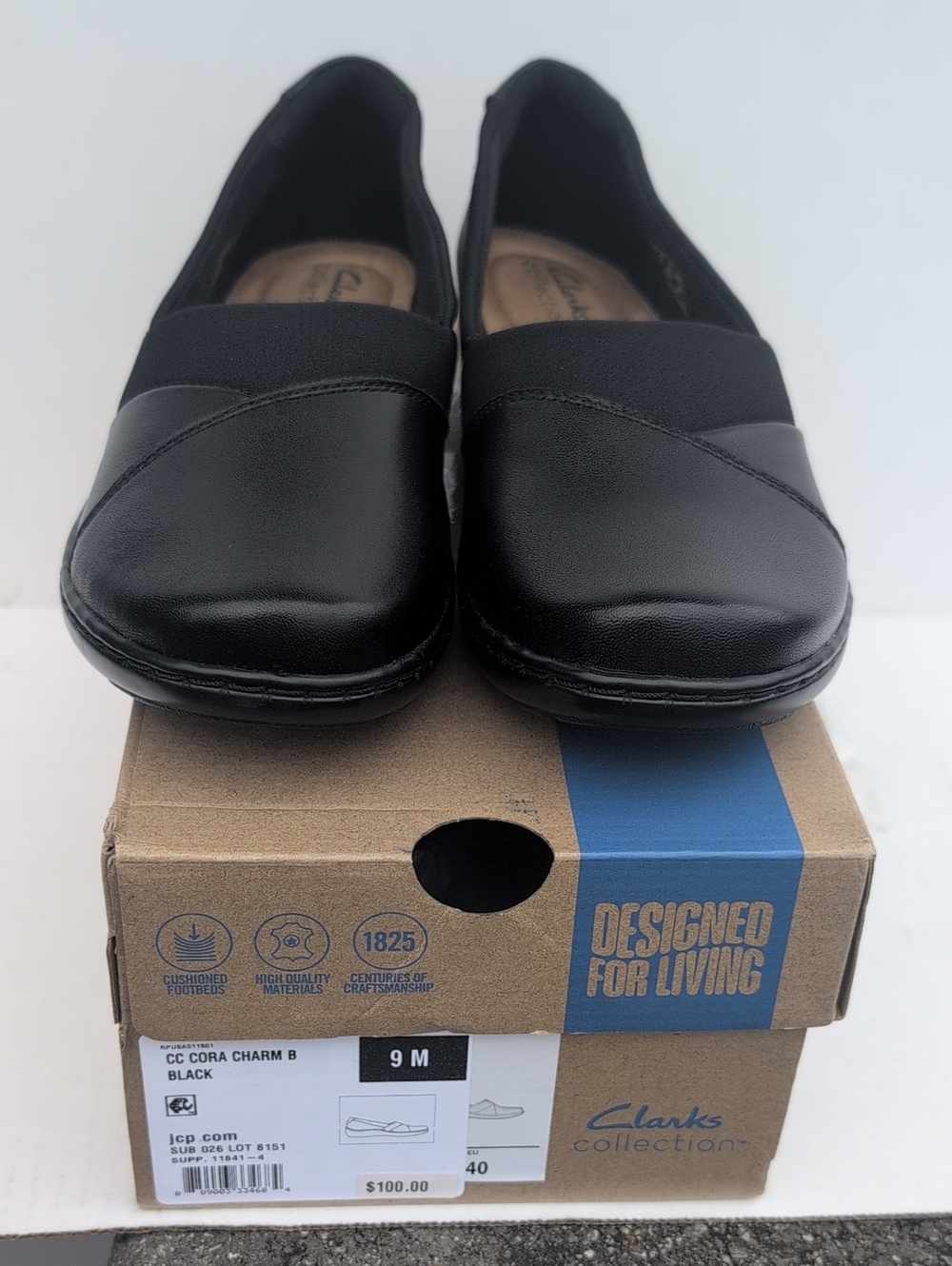 Clarks Women's Black Slip-On Comfort Flats for Women *NEW*